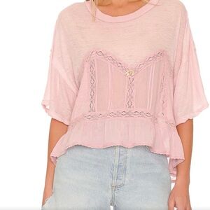 Free People Fall in Love Tee- Pink